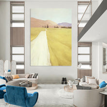 Load image into Gallery viewer, “Serene Country Road” - Yellow, Pink, and Purple Landscape Art on Canvas DKH1415
