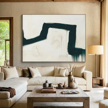 Load image into Gallery viewer, Hand - painted Large - sized Bold Black and White Drip Acrylic Art for Avant - Garde Bedrooms LargeART1790