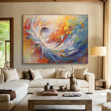 Load image into Gallery viewer, Swirl Abstract “Rainbow Vortex” Painting on Canvas, Dynamic Color Art DKH870