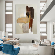 Load image into Gallery viewer, “Earthy Layers” - Minimalist Abstract Art, Ideal for Bedroom Calm, Abstract Painting on Canvas DKH1067