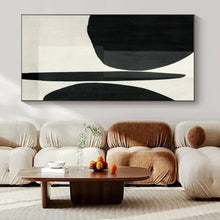 Load image into Gallery viewer, Black & White Organic Abstract Painting, Ideal for Art Gallery & Monochrome Study LargeART1447