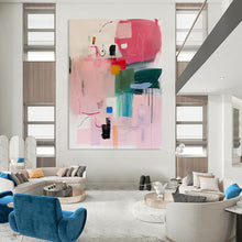 Load image into Gallery viewer, “Pink - Toned Abstract Composition” Abstract Painting on Canvas, Chic Studio Decor DKH998