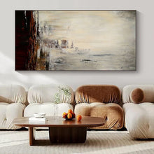 Load image into Gallery viewer, Oversized Hand - painted Monochrome Urban Mist Acrylic Art for Industrial - Chic Lounges LargeART0205