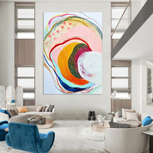Load image into Gallery viewer, Colorful Circular Abstract Painting, Ideal for Bohemian Lounge & Creative Wellness Space LargeART1848