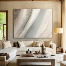 Load image into Gallery viewer, Beige, Gray, and Silver Swirls Acrylic Art - Ideal for Luxe Bedroom & Sophisticated Lounge LargeART0652