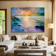 Load image into Gallery viewer, Color - Drenched Beach Sunset Abstract Painting for Coastal Home & Vacation Rental DKH213