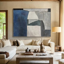 Load image into Gallery viewer, Large Gray - Toned Geometric Abstract Wall Art for Bedroom & Gallery Space LargeART0386