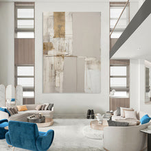 Load image into Gallery viewer, “Minimalist Neutral Abstract” - Grey, White, Brown Abstract Art on Canvas DKH1318