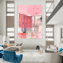 Load image into Gallery viewer, Pink & Red Textured Abstract Painting, Perfect for Bohemian Bedroom & Feminine Boutique LargeART1844