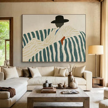 Load image into Gallery viewer, Sophisticated Seated Figure Abstract Painting for Luxury Living Room & Art - Lovers’ Office DKH229