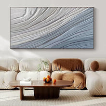 Load image into Gallery viewer, Gray & Blue Textured Abstract Painting, Perfect for Coastal Home & Calm Office LargeART1431