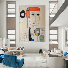 Load image into Gallery viewer, “Abstract Portrait with Geometric Shapes” - Cubist - Inspired Abstract Acrylic, Ideal for Modern Art Gallery and Creative Office DTP004