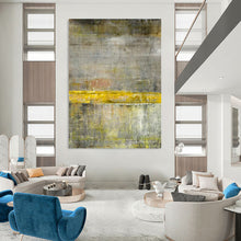 Load image into Gallery viewer, Gray & Yellow Abstract Art, Suited for Industrial - Style Loft & Modern Office LargeART2294