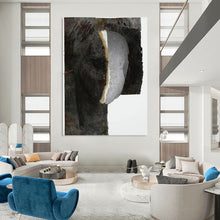 Load image into Gallery viewer, Mixed - Media Abstract Head Art, Earth - Toned Textured Collage for Bohemian Study & Eclectic Gallery Wall LargeART2223