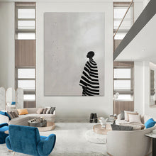 Load image into Gallery viewer, Black - White Abstract Silhouette Art, Perfect for Modern Gallery Wall & Thoughtful Study LargeART2040