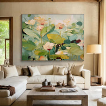 Load image into Gallery viewer, Soft - Colored Lotus Pond Abstract acrylic painting DLZ089