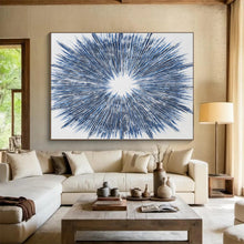 Load image into Gallery viewer, Radiating Blue Abstract Painting for Spa Lounge & Art - Inspired Bedroom DKH212
