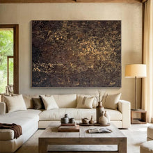 Load image into Gallery viewer, Large - Scale Dark Gold - Brown Textured Art for Rustic Home & Art Gallery LargeART0448