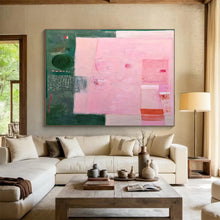 Load image into Gallery viewer, Pink & Green Abstract Mixed - Media Art for Feminine Boutique & Art Gallery Pop - Up DKH060