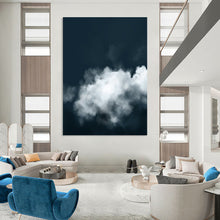 Load image into Gallery viewer, Lone Cloud in Dark Sky – Minimalist Sky Study in Oil DTP233
