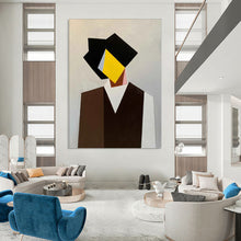 Load image into Gallery viewer, Geometric Color - Blocked Portrait Abstract Painting, Perfect for Modern Study & Contemporary Hallway LargeART2076
