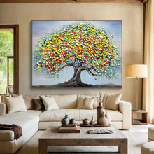 Load image into Gallery viewer, Colorful Tree Impasto - Whimsical Living Room Art LargeART1537