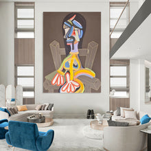 Load image into Gallery viewer, “Colorful Cubist Figure” - Abstract Figurative Art on Canvas DKH1453