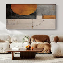 Load image into Gallery viewer, Geometric Shapes in Earth Tones Abstract Canvas Painting, Suited for Minimalist Home Office & Art - Lovers’ Hallway LargeART1206