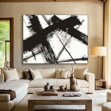 Load image into Gallery viewer, Large Monochrome Dynamic Strokes – Great for Industrial - Chic Loft & Art Gallery Corridor LargeART0716