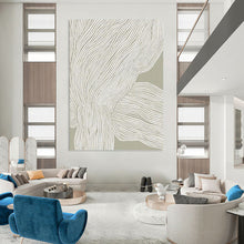 Load image into Gallery viewer, “Linear Flow in Grey” - Grey, White Abstract Line Art on Canvas DKH1119