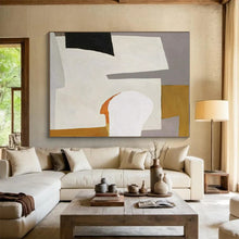 Load image into Gallery viewer, Gray, White, and Brown Geometric Shapes Acrylic Art - Suited for Contemporary Bedroom & Art - focused Study LargeART0655