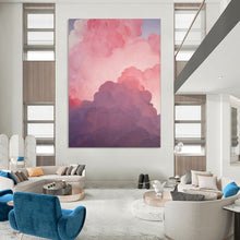 Load image into Gallery viewer, Pastel Pink & Purple Cloud Abstract, Suited for Whimsical Bedroom & Light - Filled Reading Nook LargeART1981