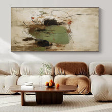 Load image into Gallery viewer, Green & Black Abstract Painting, Suited for Bohemian Living Room & Creative Workshop LargeART1462