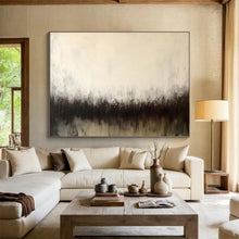 Load image into Gallery viewer, Hand - painted White and Black Gradient Abstract Acrylic Art for Minimalist Bedroom Decor LargeART1724