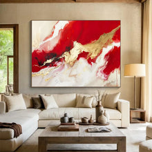 Load image into Gallery viewer, Red - Gold Abstract Art - Ideal for Dramatic Entryways LargeART1614