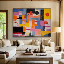 Load image into Gallery viewer, Colorful Geometric Chaos Art for Creative Studio & Vibrant Lounge LargeART0880