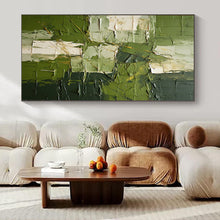 Load image into Gallery viewer, Grand Hand - painted Textured Green Layers Acrylic Art for Nature - Loving Lounges LargeART0187