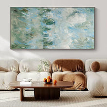Load image into Gallery viewer, Blue & Green Abstract Landscape Painting, Suited for Coastal Home & Nature - Lover’s Office LargeART1439
