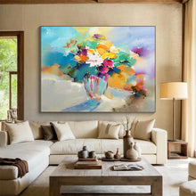 Load image into Gallery viewer, Colorful Floral Bouquet Large - Scale Hand - painted Abstract Acrylic Art DLZ191