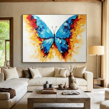 Load image into Gallery viewer, Colorful Butterfly Impasto - Vibrant Living Room or Bedroom Art LargeART1507