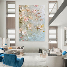 Load image into Gallery viewer, “Cherry Blossom Textured Art” - 3D Floral Art on Canvas DKH1392