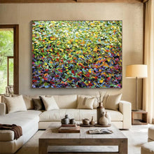 Load image into Gallery viewer, Hand - painted Substantial Vivid Green Field of Colors Acrylic Art for Nature - Loving Family Rooms LargeART1797
