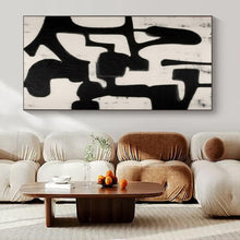 Load image into Gallery viewer, Black and White Abstract Shapes Acrylic Art, Suited for Gallery Wall & Study LargeART1036