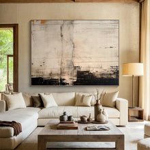 Load image into Gallery viewer, Large - Scale Hand - painted Monochrome Textured Abstraction Acrylic Art for Industrial - Inspired Lofts LargeART0244