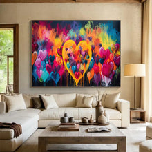 Load image into Gallery viewer, Hand - Painted Colorful Love Abstract Acrylic Art for Trendy Play - Style Living Room Sofa Wall LargeART1630