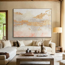 Load image into Gallery viewer, Gold - Accented Abstract Landscape Painting On Canvas DKH440