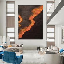 Load image into Gallery viewer, “Fiery Orange Path” Abstract Landscape - Inspired Painting on Canvas, Bold Wall Art DKH961