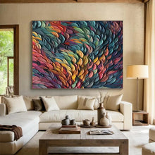 Load image into Gallery viewer, Colorful Swirl “Rainbow Waves” Painting on Canvas, Dynamic Abstract Decor DKH857