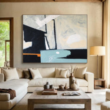 Load image into Gallery viewer, Monochromatic Geometric Abstract Painting on Canvas DKH546