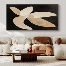Load image into Gallery viewer, Large - Sized Hand - painted Gold & Cream Floral Silhouette Acrylic Art for Elegant Bedrooms LargeART0138